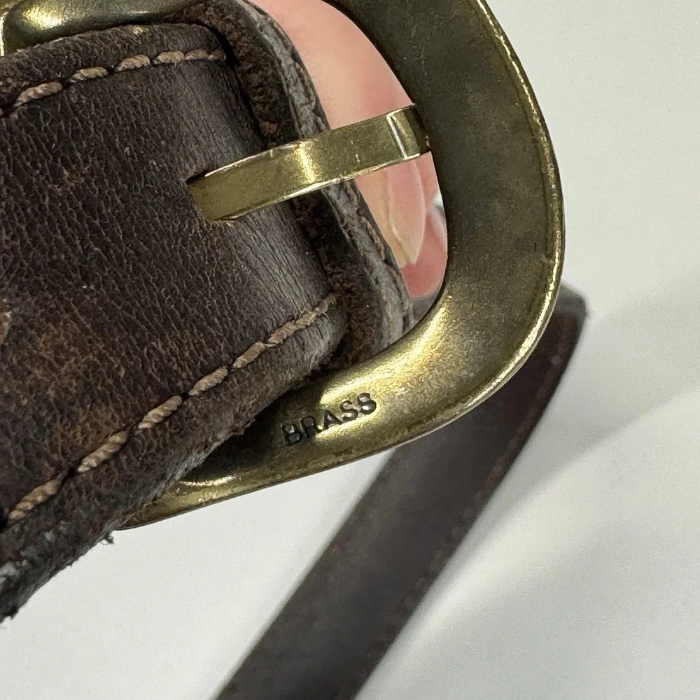 Vintage Made in USA Brown Leather Belt 1